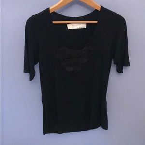 Zara Embellished Scoop Neck Short Sleeve Soft T